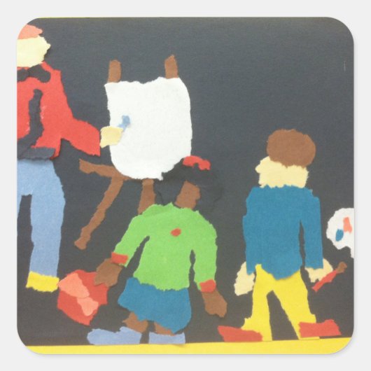 Art Student Paper Collage Sticker (Voorkant)