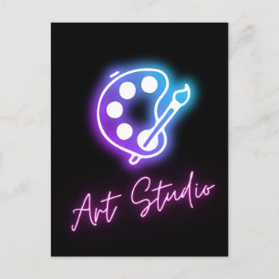 Art Studio Neon Line Briefkaart