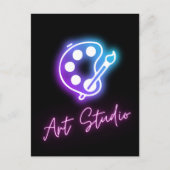 Art Studio Neon Line Briefkaart (Voorkant)