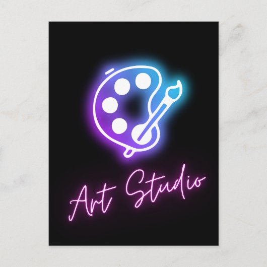 Art Studio Neon Line Briefkaart (Voorkant)