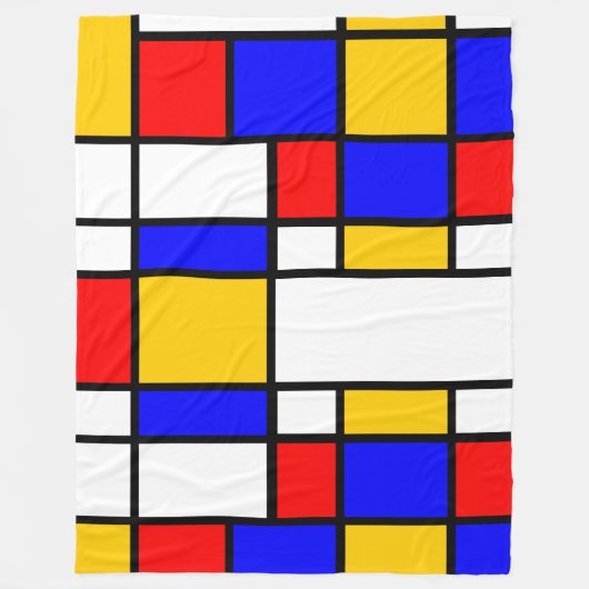 Art style Mondrian Fleece Deken (Voorkant)