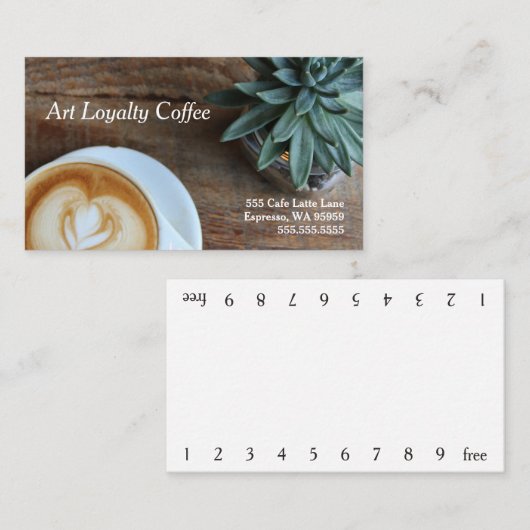 Art & Succulent Loyalty Coffee Punch Card (Voorkant / Achterkant)