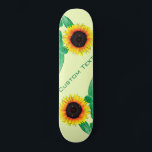 Art Sunflower - Jouw tekst toevoegen / Naam- Persoonlijk Skateboard<br><div class="desc">Kunst Zonnebloemen - Voeg Jouw tekst / Naam / Jaar / Aantal / Logo / Meer toe - Kies / voeg uw favoriete achtergrondkleuren toe!</div>