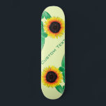 Art Sunflower - Jouw tekst toevoegen / Naam- Persoonlijk Skateboard<br><div class="desc">Kunst Zonnebloemen - Voeg Jouw tekst / Naam / Jaar / Aantal / Logo / Meer toe - Kies / voeg uw favoriete achtergrondkleuren toe!</div>