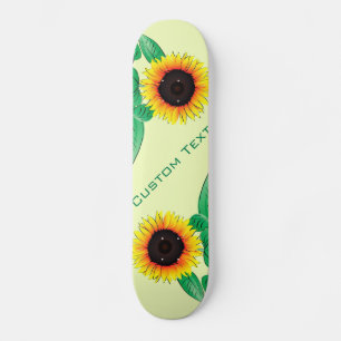 Art Sunflower - Jouw tekst toevoegen / Naam- Persoonlijk Skateboard