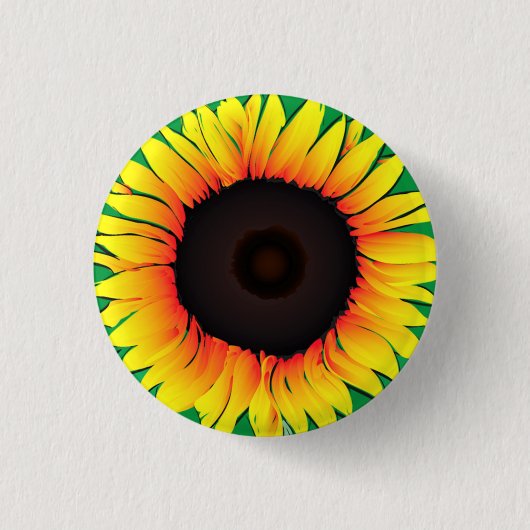 Art Sunflower - Kies / voeg uw favoriete kleuren t Ronde Button 3,2 Cm (Voorkant)