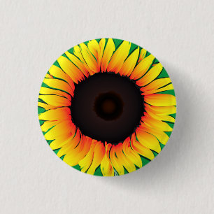Art Sunflower - Kies / voeg uw favoriete kleuren t Ronde Button 3,2 Cm