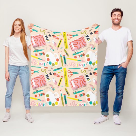 Art Supply All-Over Print Art Schort Fleece Deken (In situ)