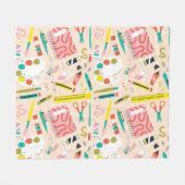 Art Supply All-Over Print Art Schort Fleece Deken (Voorkant (Horizontaal))