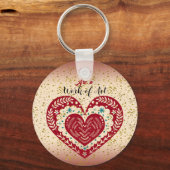 Art Sweeping Heart Romantic Love Quote Sleutelhanger (Voorkant)