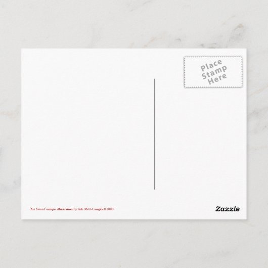 Art Sword postcard Briefkaart (Achterkant)
