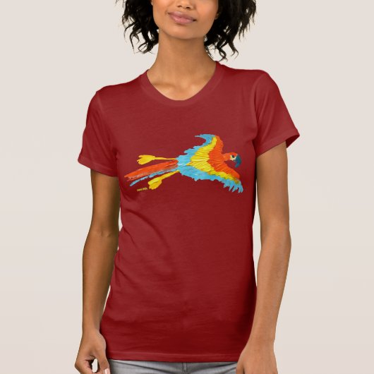 Art T-Shirt: Tropische papegaai T-shirt (Voorkant)
