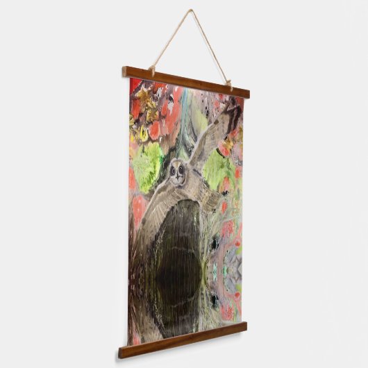 Art Tapestry - Pueo Hangend Wandkleed (Gebogen)