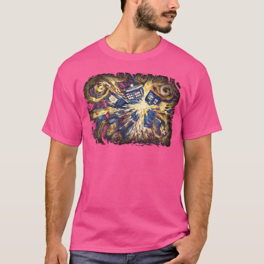 Art Tardis van Gogh Tijdreizen Sci-Fi Fan T-shirt (Voorkant)