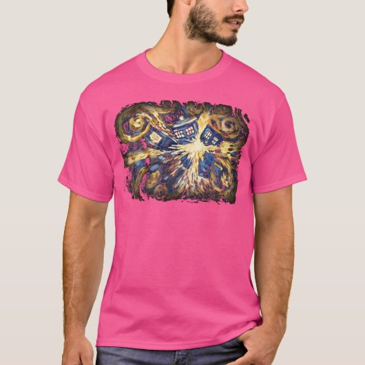 Art Tardis van Gogh Tijdreizen Sci-Fi Fan T-shirt (Voorkant)