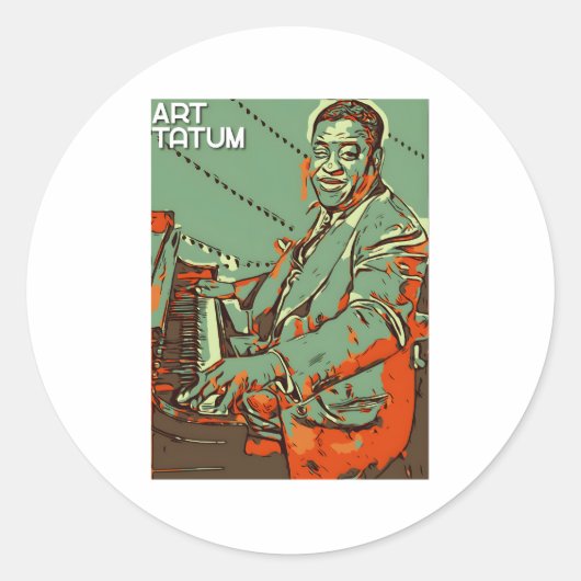 Art Tatum Ronde Sticker (Voorkant)