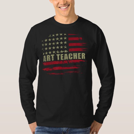 Art Teacher 4th Of July US Flag Patriotic American T-shirt (Voorkant)