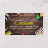 Art teacher, Artist, Hand Made Visitekaartje (Achterkant)