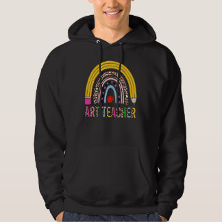 Art Teacher Back To School Rainbow Leopard Teacher Hoodie
