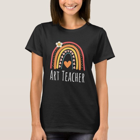 Art Teacher Colorful Rainbow Back To School T-shirt (Voorkant)