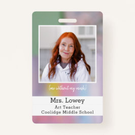 Art Teacher Custom Foto ID Badge kunstenaar