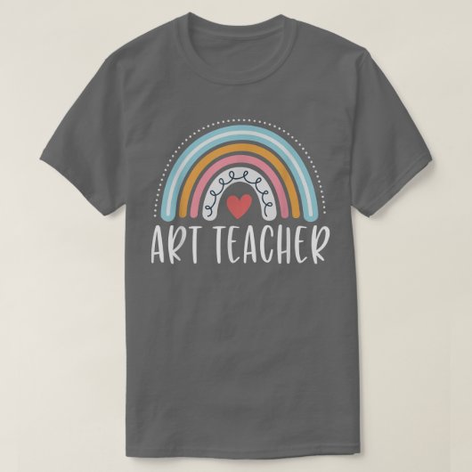 Art Teacher Cute Rainbow Heart T-shirt (Design voorkant)