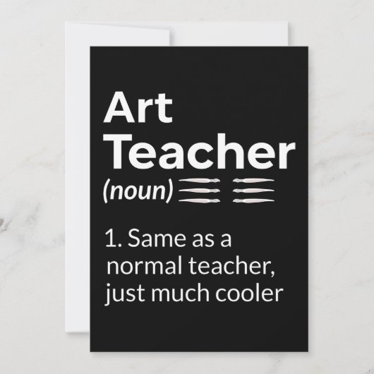 Art Teacher Definition Funny Artist Artistic Lover Bedankkaart (Voorkant)