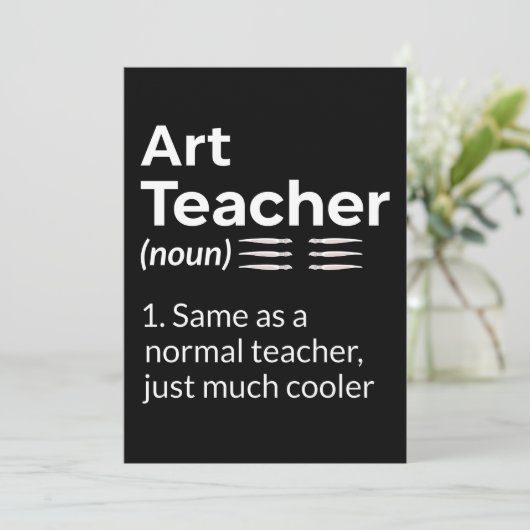 Art Teacher Definition Funny Artist Artistic Lover Bedankkaart (Staand voorkant)