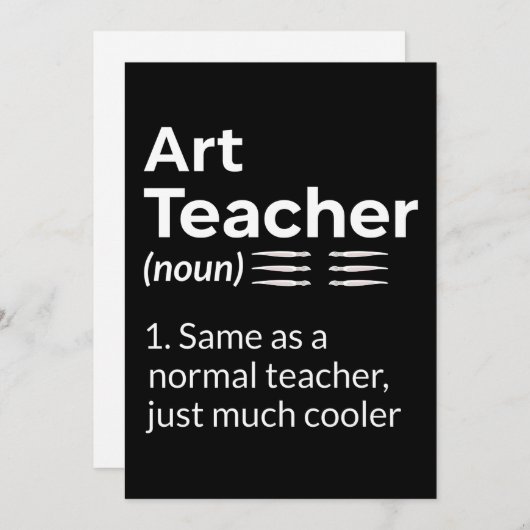 Art Teacher Definition Funny Artist Artistic Lover Bedankkaart (Voorkant / Achterkant)