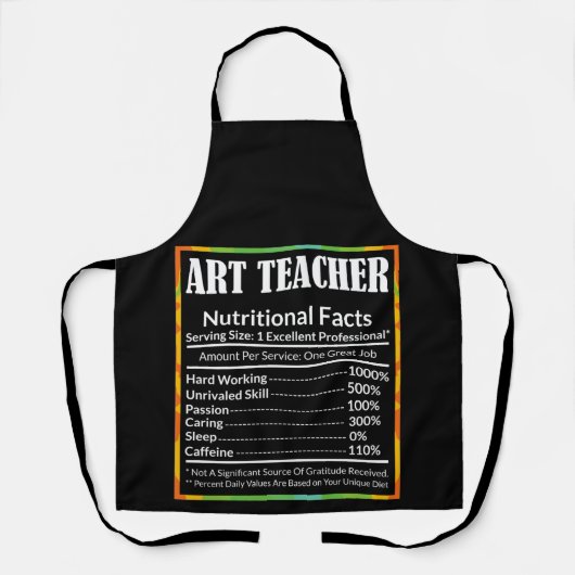 Art Teacher Facts Funny Artist Artistic Lover Grap Schort (Voorkant)