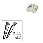 Art Teacher Name Stamp - Square Signature Stamper Rubberstempel (Gestempeld)