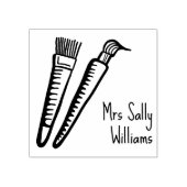 Art Teacher Name Stamp - Square Signature Stamper Rubberstempel (Afrduk)