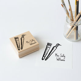 Art Teacher Name Stamp - Square Signature Stamper Rubberstempel