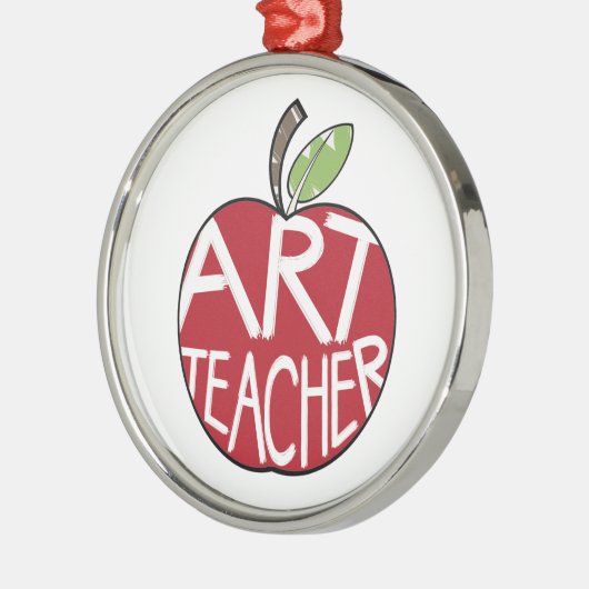 Art Teacher Red Apple Ornament (Links)