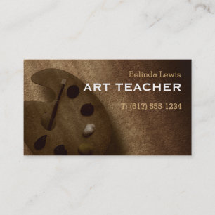 Art Teacher Sepia Visitekaartje