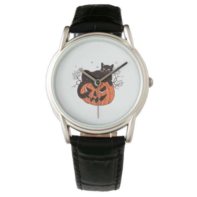 Art Teacher Spooky Pompoen Halloween Mannen Vrouwe Horloge (Voorkant)