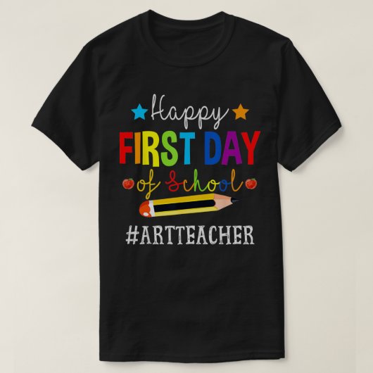 Art Teacher Squad Happy 1st Day Of School Terug na T-shirt (Design voorkant)