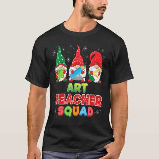 Art Teacher Squad Kerstmis Gnomes Gnome Sweater U T-shirt (Voorkant)