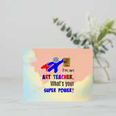 Art Teacher Superheld Folie Feestdagen Briefkaart (Staand Voorkant)