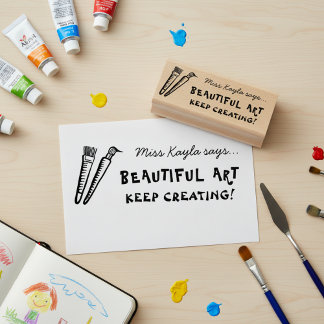 Art Teacher Supportive Praise Wooden Art Stamp Rubberstempel