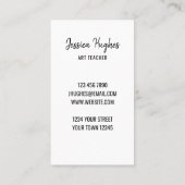 Art Teacher Visitekaartje (Achterkant)