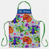 Art Teacher Vlinderblauw creatieve elegantie Schort (Voorkant)