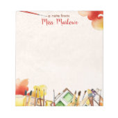 Art Teacher Waterverf Paint Supplies waardering Notitieblok (Voorkant)