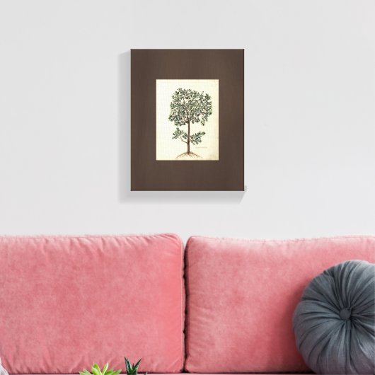 Art Tekening Botanische Olijfboom Canvas Afdruk (Insitu (Woonkamer))