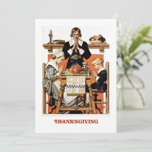 Art Thanksgiving Invitaties Kaart (Staand voorkant)