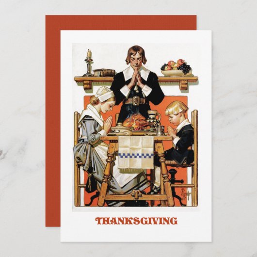 Art Thanksgiving Invitaties Kaart (Voorkant / Achterkant)