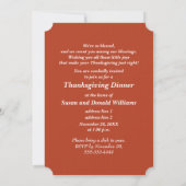 Art Thanksgiving Invitaties Kaart (Achterkant)