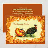 Art Thanksgiving Invitaties Kaart (Voorkant / Achterkant)