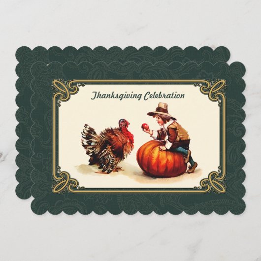  Art Thanksgiving Invitaties Kaart (Voorkant / Achterkant)