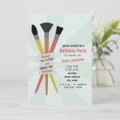 Art Thema Verjaardagsfeestuitnodiging Kaart (Staand voorkant)